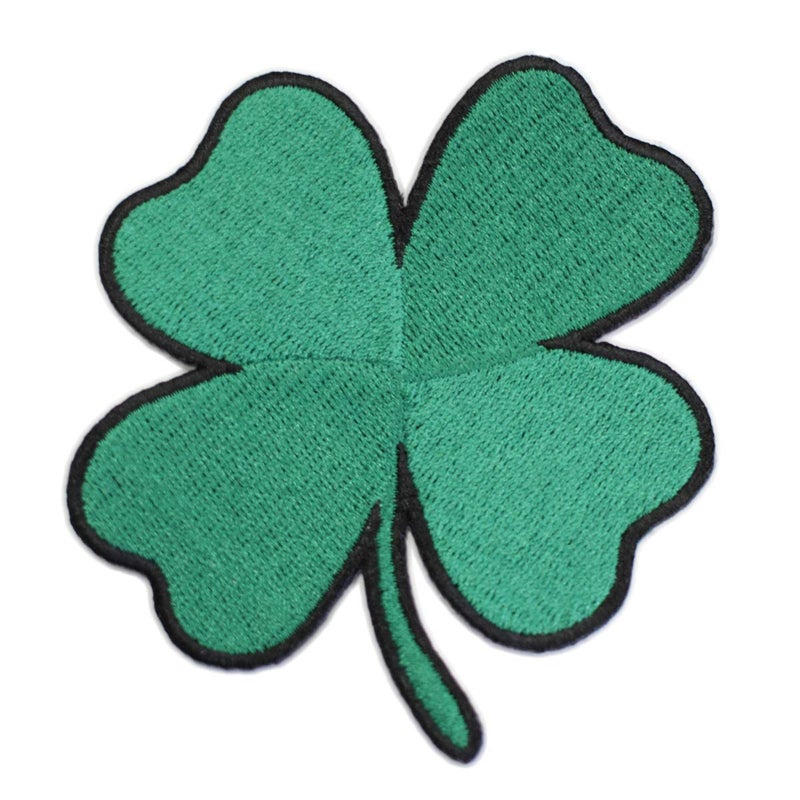 Applicable Pun Ireland Heritage Luck of The Irish Four Leaf Clover Shamrock - 4 inch Iron-on Patch - Image 1